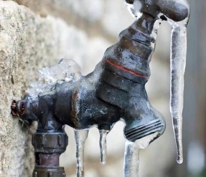 Frozen exterior faucet