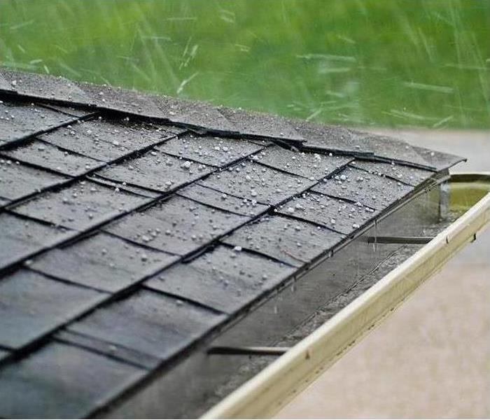 picture of a roof that has hail on it
